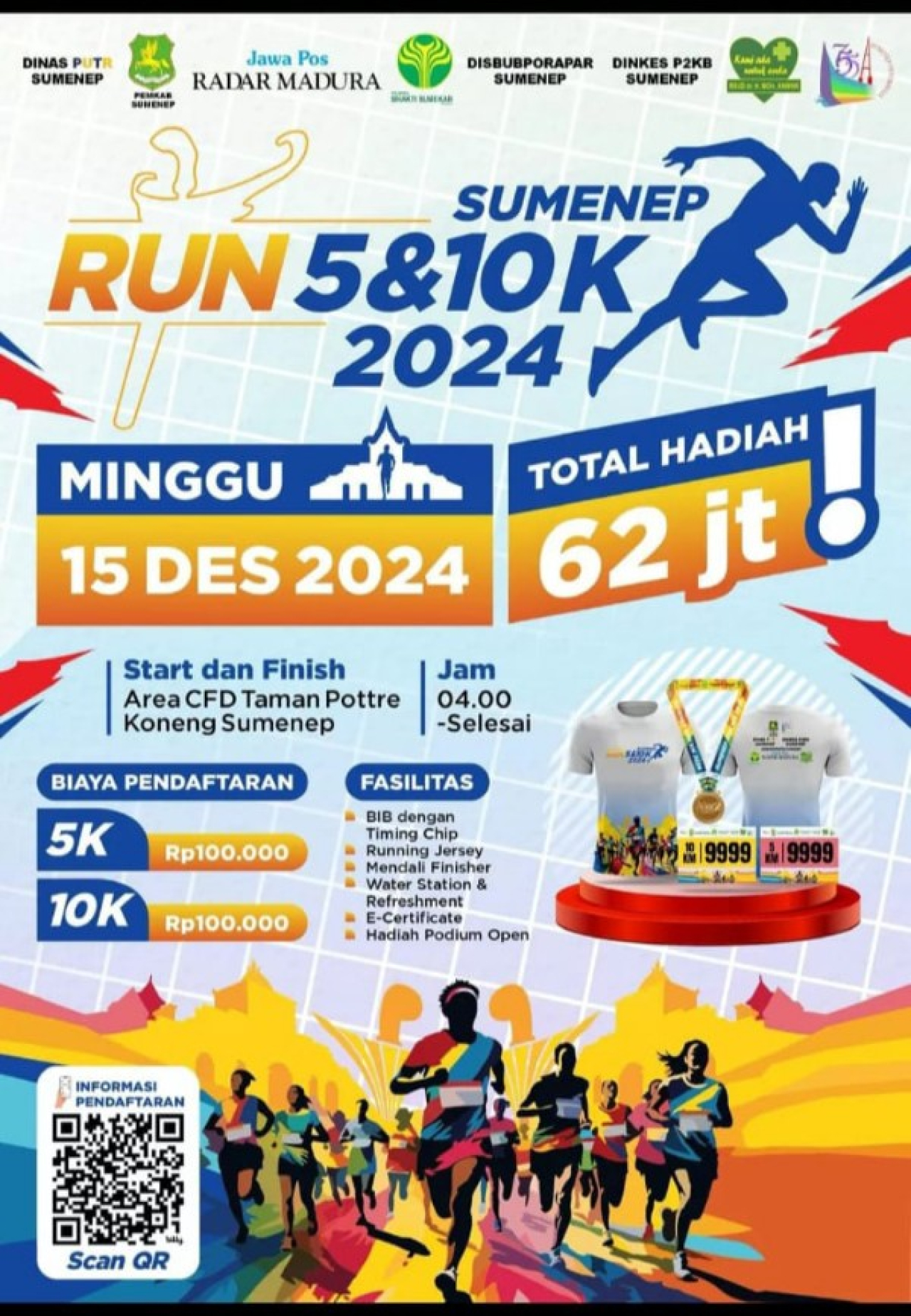 Sumenep Run 5 Km dan 10 Km berhadiah total Rp 62 juta. (ist)