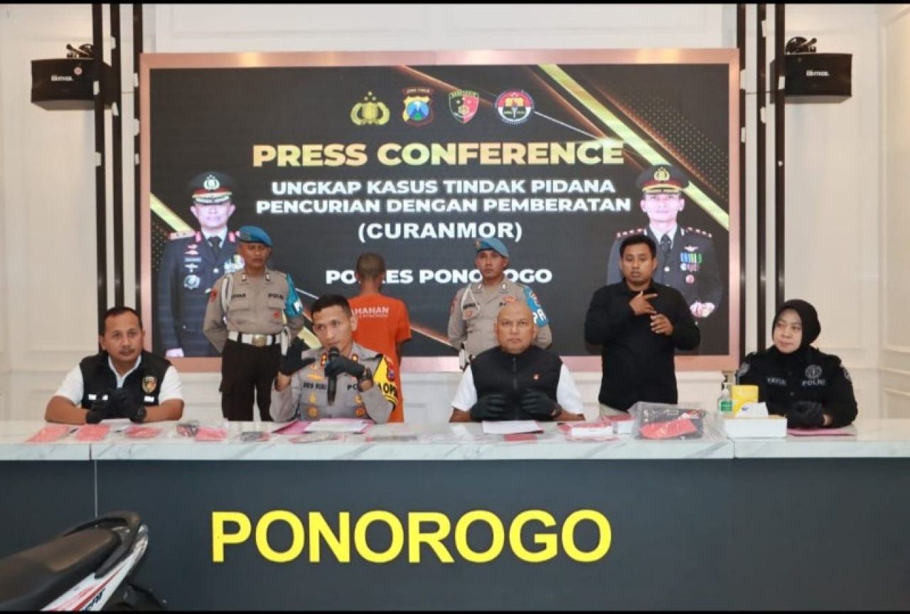 Residivis Pelaku Curanmor Dibekuk Polres Ponorogo 