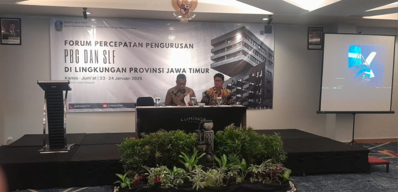 Kepala Dinas PRKP dan CK Provinsi Jawa Timur I Nyoman Gunadi, ST, MT membuka acara sekaligus menyampaikan sambukan. (ist)