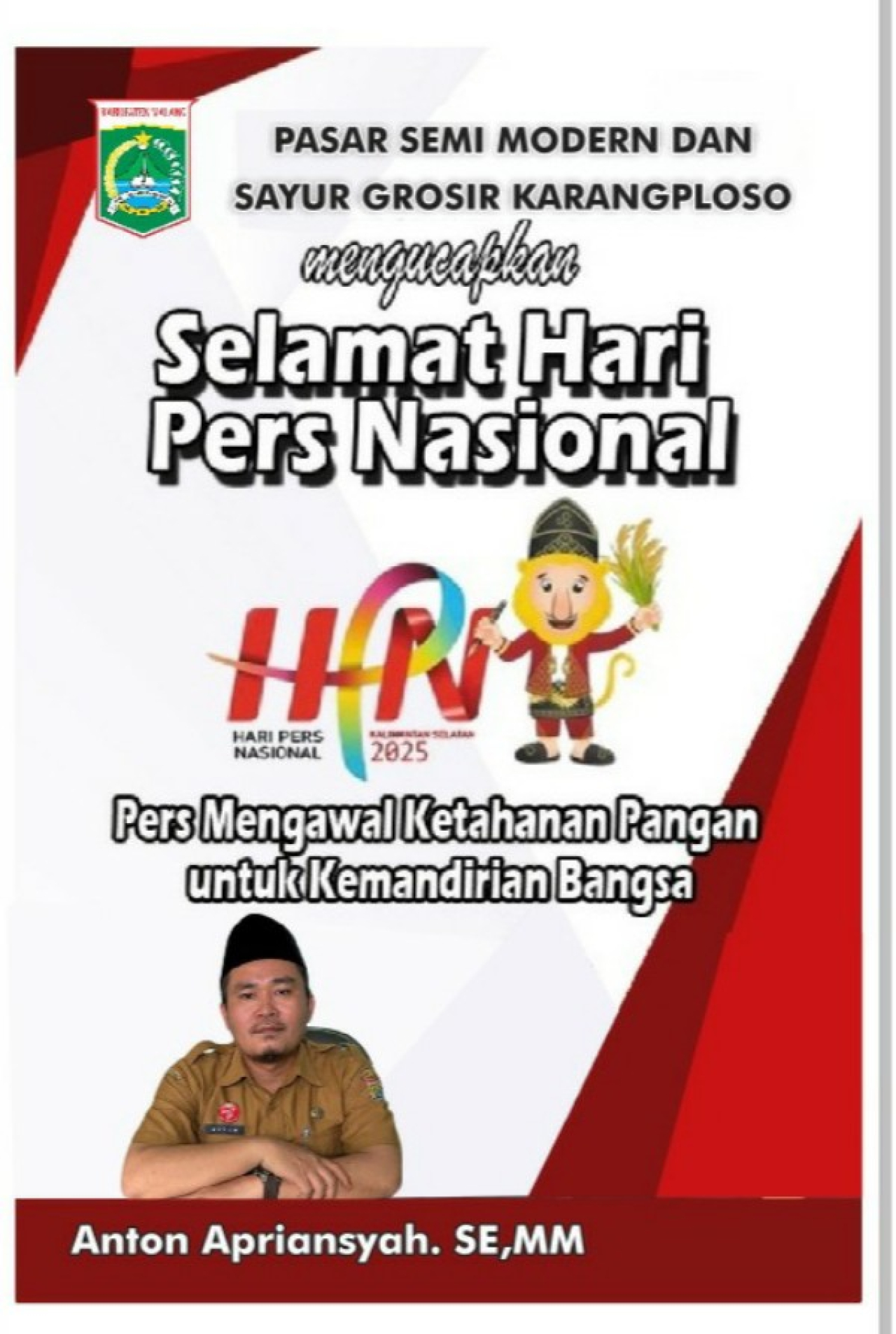 Anton Apriansyah, SE, MM, Kepala Pasar Semi Modern dan Sayur Grosir Karangploso