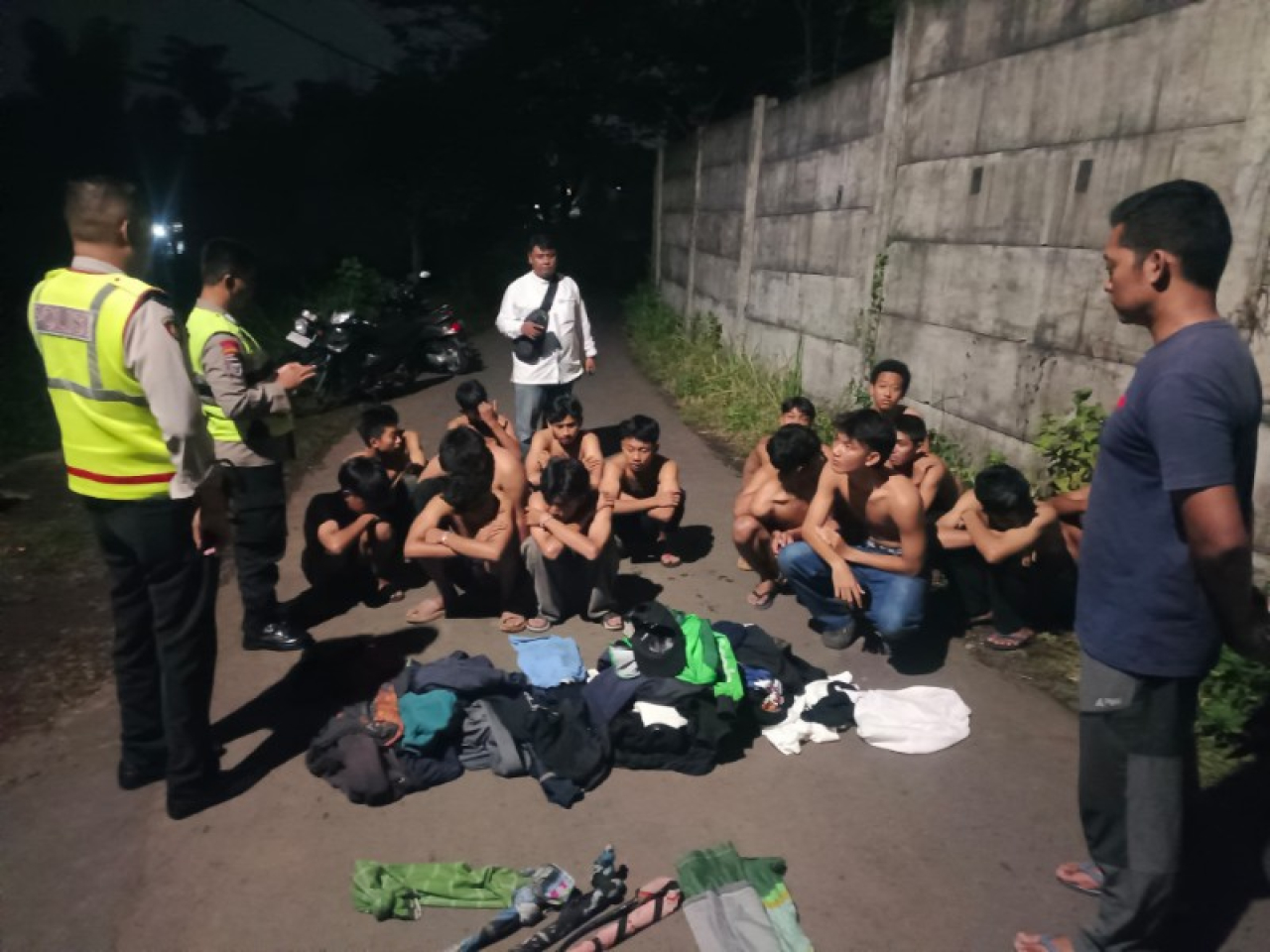 Polres Malang Amankan 18 Remaja Perang Sarung di Singosari. (Ist)