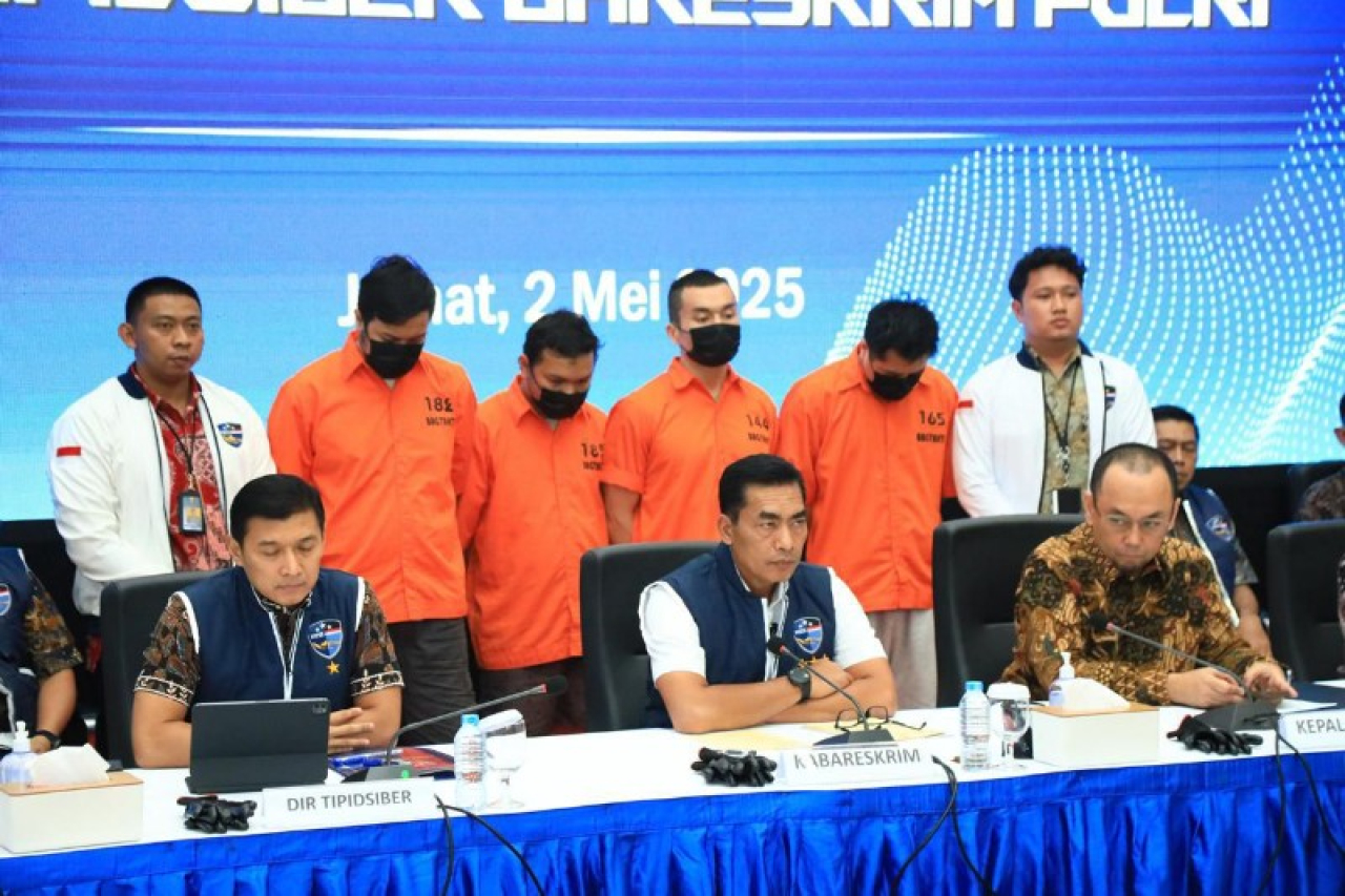 Bareskrim Polri menggelar konferensi pers terkait pengungkapan kasus Judol Internasional. (ist)
