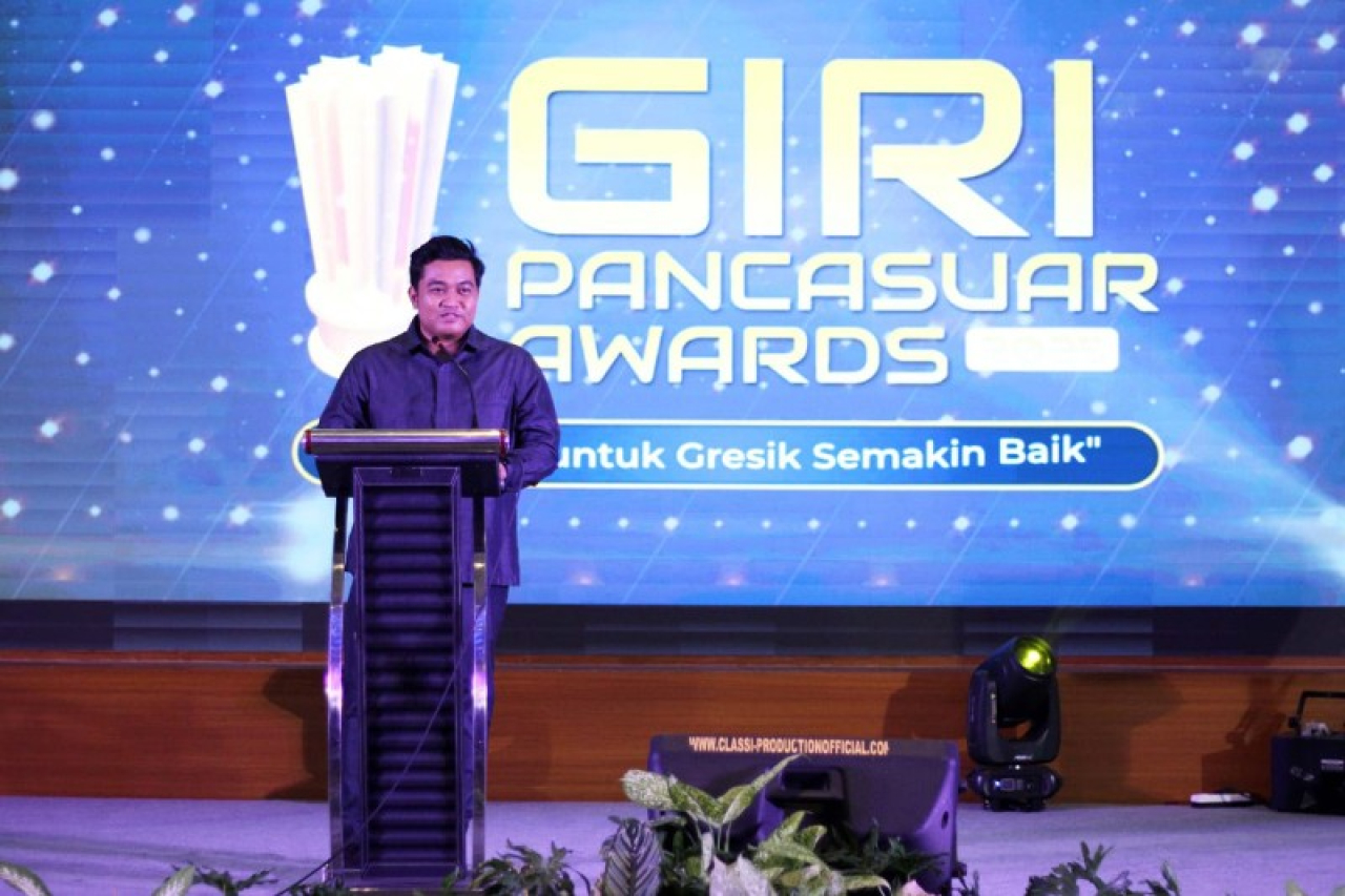 Ketua DPRD Gresik, Sahrul Munir memberikan sambutan di GPA. (ist)