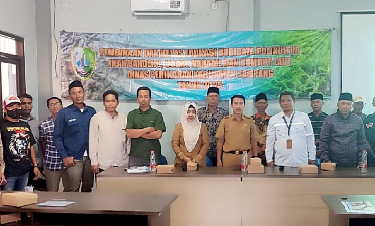 Dinas Perikanan Kabupaten Sampang gelar pertemuan dengan pelaku usaha budidaya ikan di Aula Dinas, Selasa (29/7/2025). (ist).