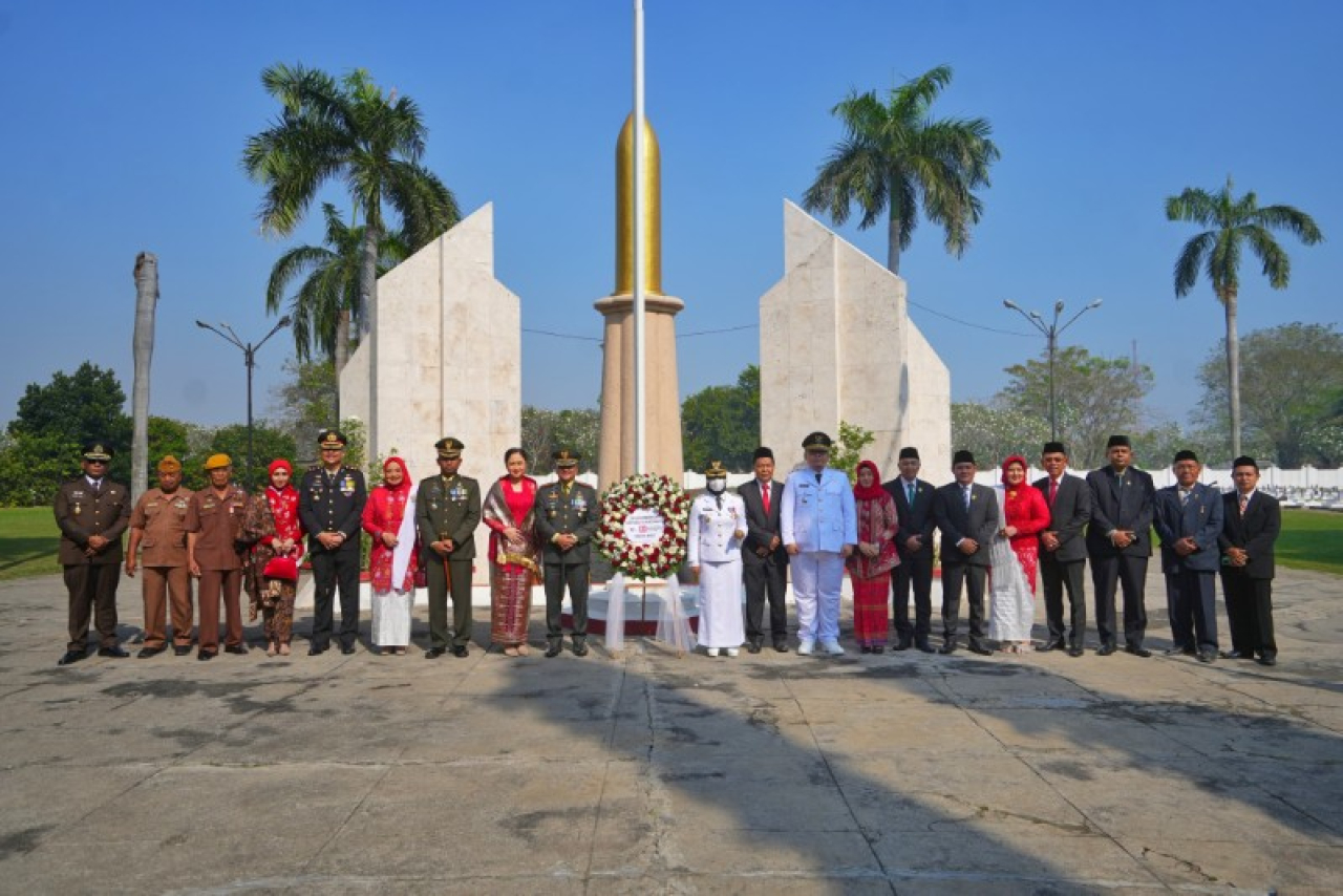 Usai lakukan upacara HUT Kemerdekaan, Wali Kota dan jajaran Forkopimda Kota Mojokerto.(ist)