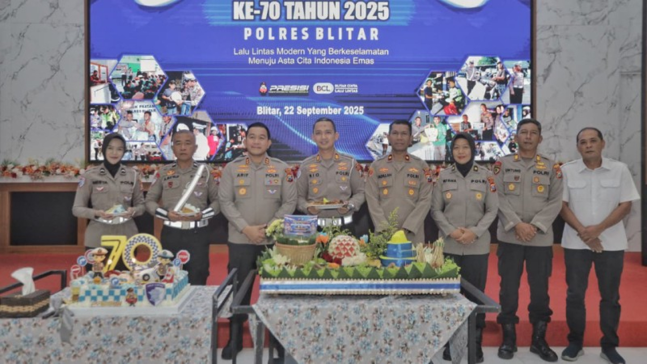 Satlantas Polres Blitar Gelar Syukuran Peringatan HUT Lantas ke-70. (ist)