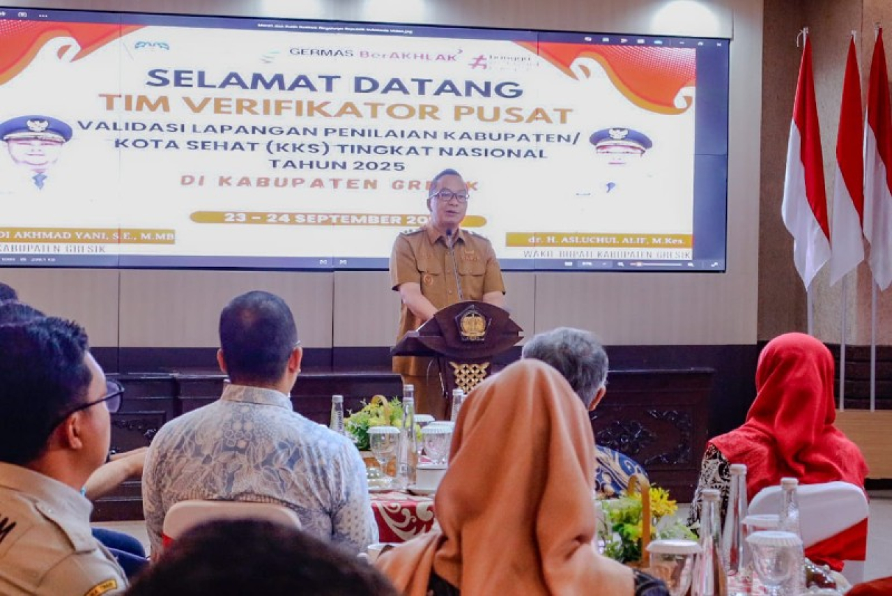 Wakil Bupati Gresik memberikan ucapan selamat datang. (ist