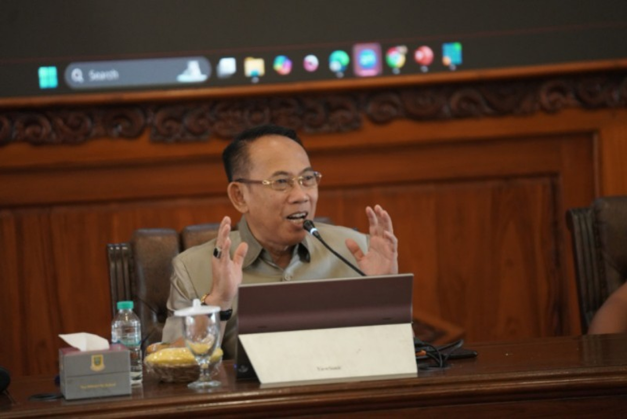 Sekretaris Daerah Kota Mojokerto Gaguk Tri Prasetyo saat memberikan arahannya pada Pencegahan Judol. (ist)