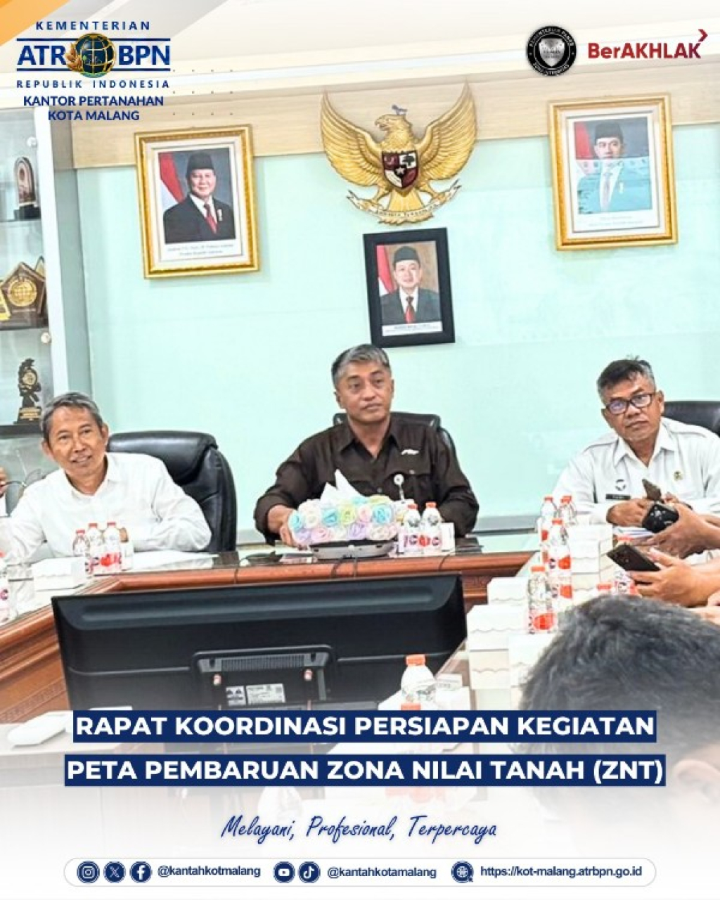 Rakor persiapan kegiatan peta pembaruan ZNT di Kota Malang. Rabu (18/2/2026). (Foto: dok humas)