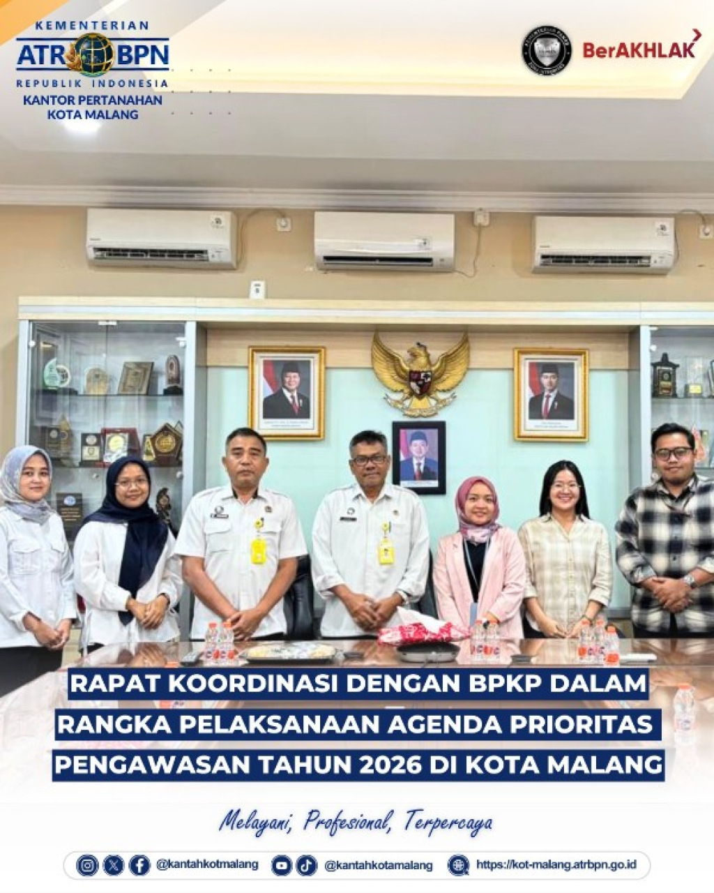 Rakor bersama BPN Kotaalang dan BPKP. Rabu (18/2/2026). (foto: dok humas)