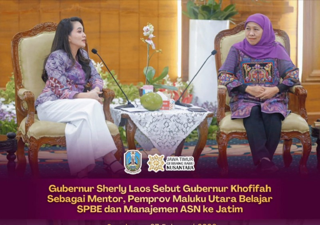 Gubernur Khofifah Terima Kunjungan Gubernur Sherly Laos Bahas SPBE dan ASN