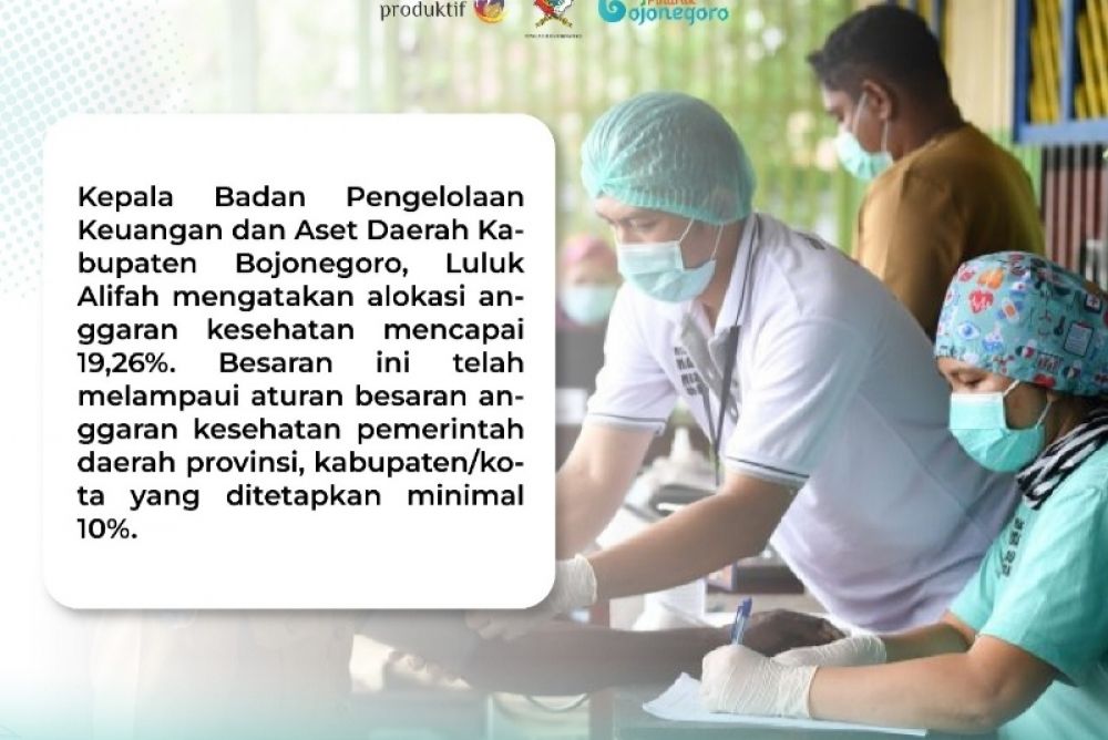 Pemkab Bojonegoro alokasikan anggaran kesehatan pada tahun 2023 mencapai Rp 1,1 triliun dari APBD. (Ist) 