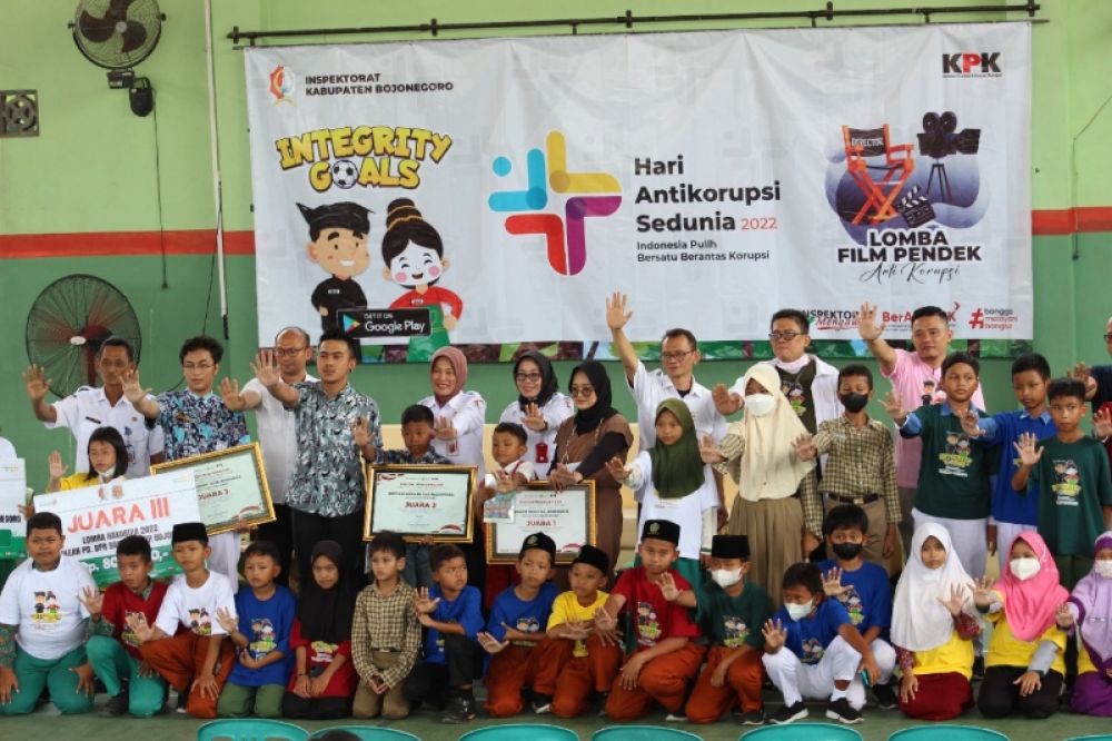 Kampanye Antikorupsi, Pemkab Bojonegoro Gelar Puncak Hakordia Bersama Siswa SD. (Ist) 