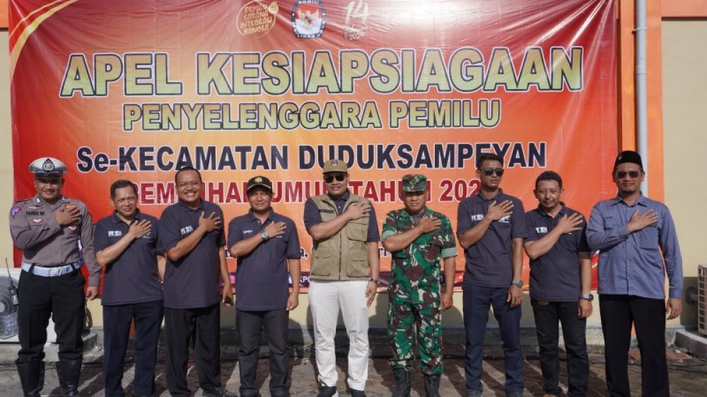KomisionerKPU, PPK dan PPS saat gelar apel Pemilu 2024. (Ist) 