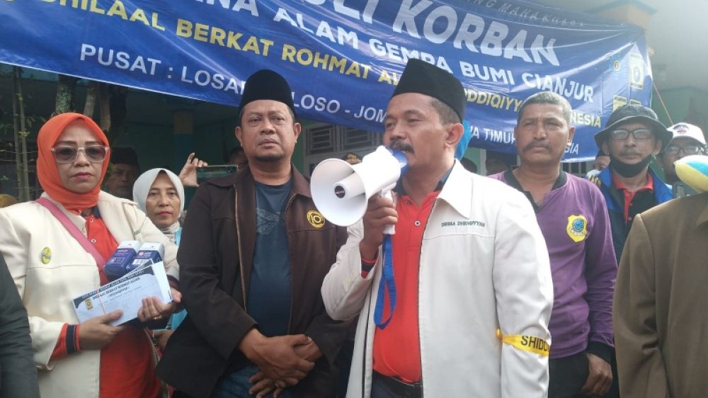 Ponpes Ashiddiqiyah menyalurkan bantuan 1000 paket untuk korban Cianjur. (Ist) 