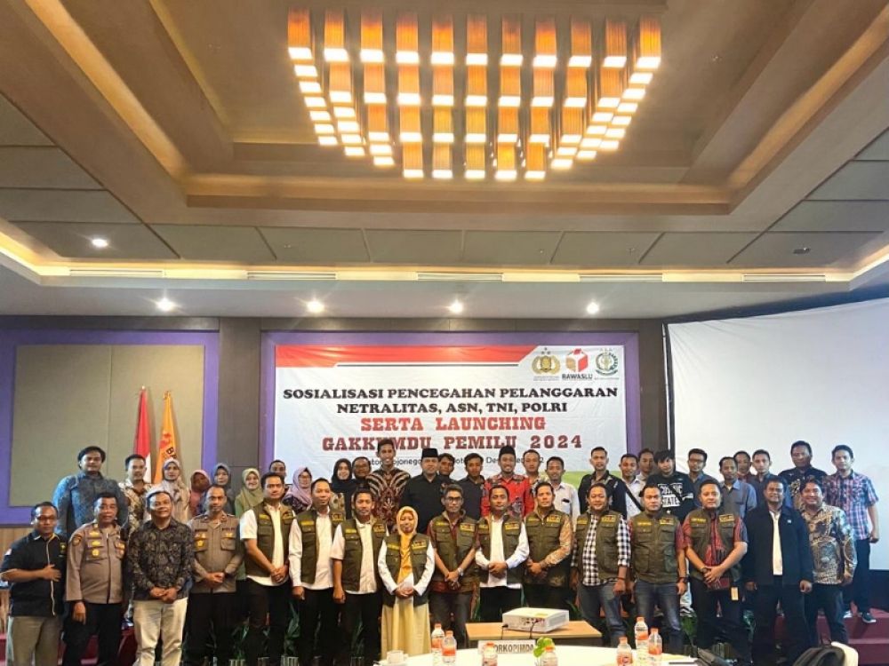 Bawaslu Bojonegoro gelar sosialisasi sekaligus launching Gakkumdu, ingatkan netralitas TNI, ASN dan Polri. (Ist) 