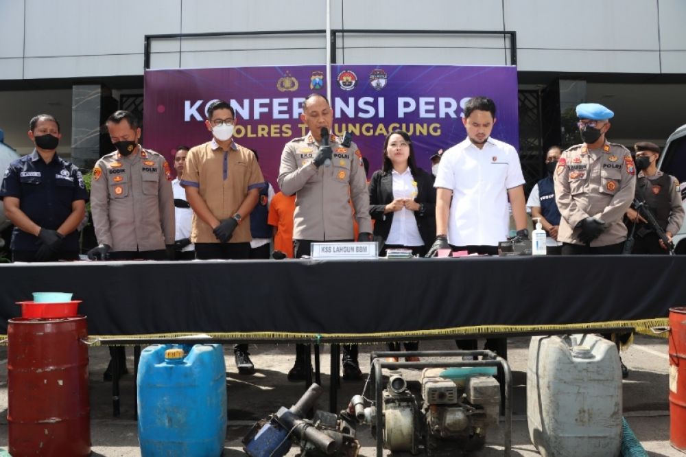 Kapolres Tulungagung gelar rils penangkapan kasus BBM bersibsidi. (Ist) 