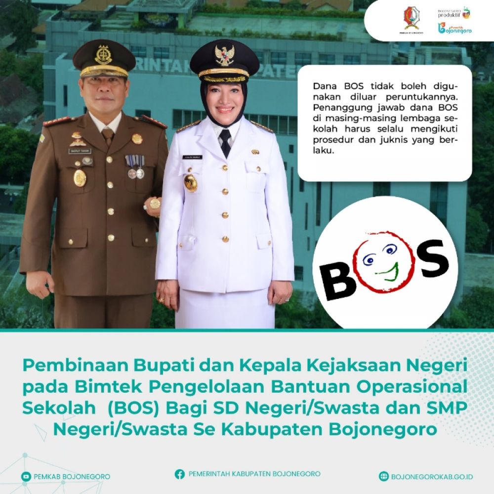 Bupati Bojonegoro Anna Mu'awanah bekerjasana Kajari Bojonegoro berkomitmen berantas penyimpangan dana BOS. (Ist) 