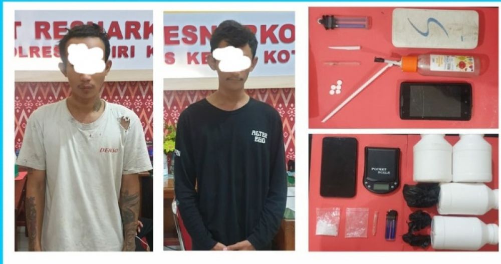 Satres Narkoba Polres Kediri Kota Amankan dua orang terduga pengedar. (Ist) 