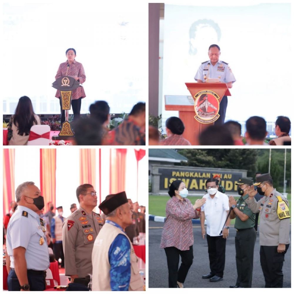 Forkopimda Jatim dampingi Ketua DPR RI, Puan Maharani saat melakukan kunker di Magetan mrninjsu Rumah Lansia, SD Luar Biasa dan peresmian gedung prajurit. (Ist) 