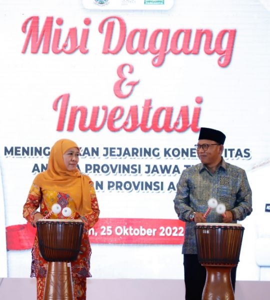 Gubernur Khofifah Pimpin Misi Dagang Perdana Dengan Aceh