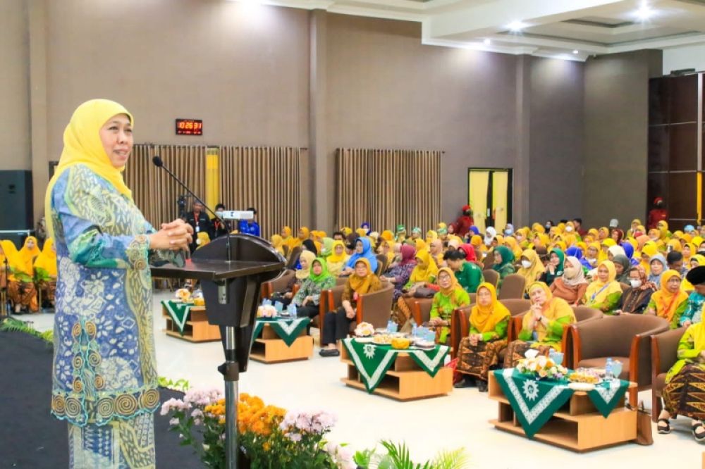 Gubernur Khofifah menghadiri Musywil ke 13 Aisyiyah di gedung Muzdalifah Asrama Haji Surabaya. (Ist) 