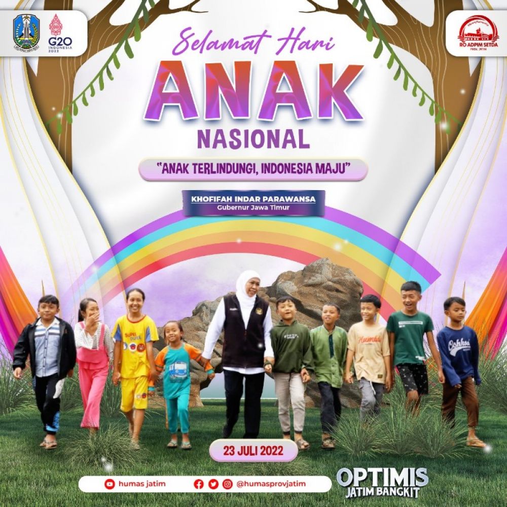 Gubernur Jawa Timur, Khofifah Indar Parawansa ajak meningkatkan perlindungan anak, pada peringatan Hari Anak Nasional di Jakarta Tahun 2022. (Ist) 
