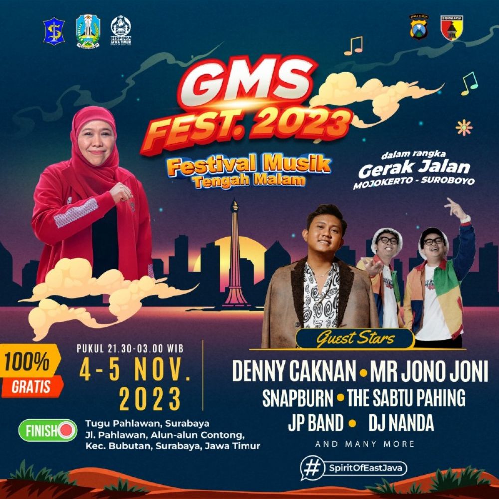 Gerak jalan Mojokerto Surabaya Diramaikan festival musik dan berhadiah total Rp 120,5 juta. (Ist) 