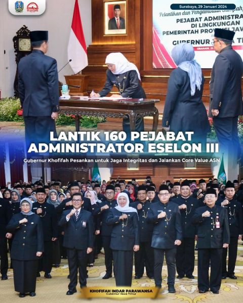 Gubernur Khofifah tandatangani SK pengangkatan. (Ist) 