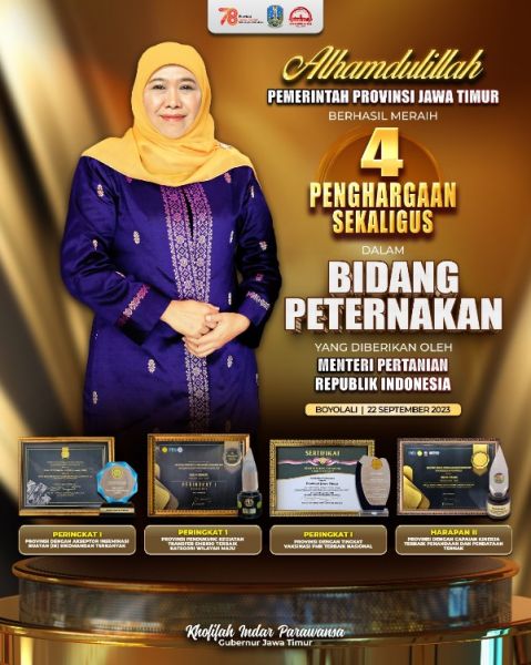 Pemprov Jatim borong 4 penghargaan dari Kementan RI. (Ist) 