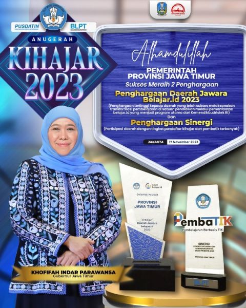 Jatim sabet dua penghargaan Anugerah Ki Hajar 2023. (Ist) 