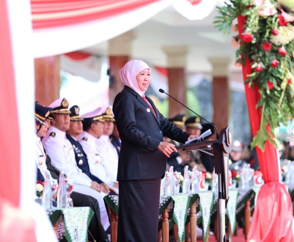 Gubernur Jawa Timur Khofifah Indar Parawansa pimpin upacara Hari Sumpah Pemuda di Kabupaten Blitar. (Ist) 