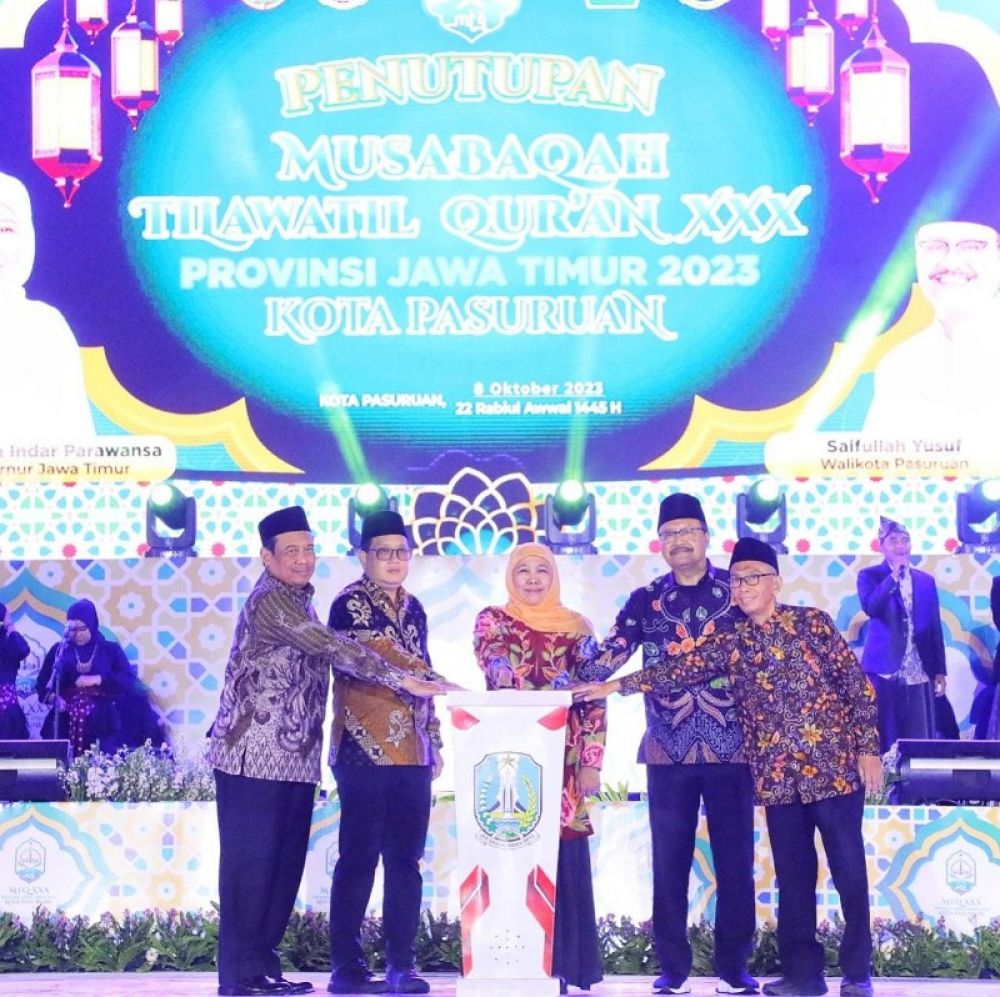 MTQ XXX Jatim di Kota Pasuruan secara resmi djtutup Gubernur Khofifah. Kabupaten Lamongan juara Umum dan tunjuk Kab Jember tuan rumah MTQ XXXI Jatim. (Ist) 