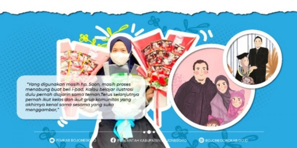 Ilustrasi digital hasil karya Anis Mukaromatul Ula, perempuan asal Bojonegoro yang mulai dikenal masyarakat (Ist) 