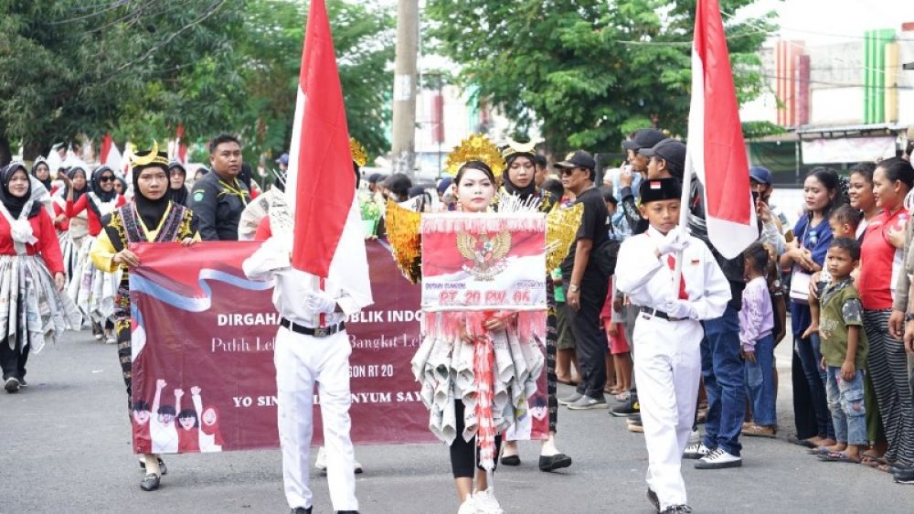 Karnaval 17 Kemerdekaan RI ke 77 di Desa Suko Kecamata/ Kabupaten Sidoarjo meriah setelah dia tahun absen karena kendala Covid-19. (Ist) 
