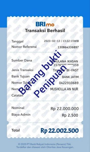 Barang bukti penipuan. (Ist) 