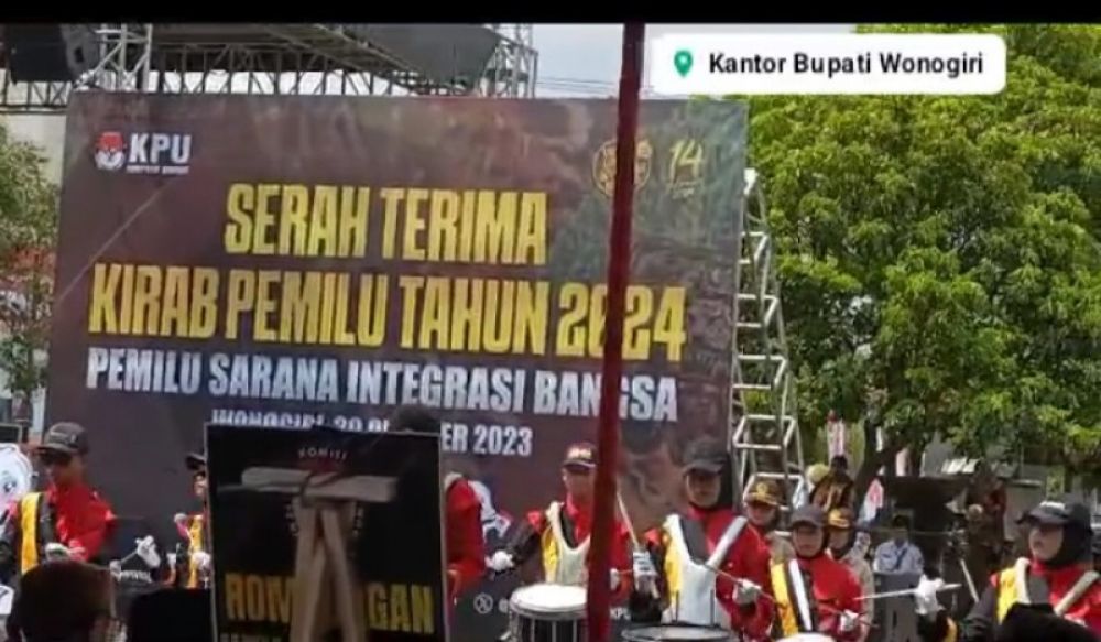 Serah Terima Kirab Pemilu di kantor Bupati Wonogiri Jawa Tengah. (Ist) 