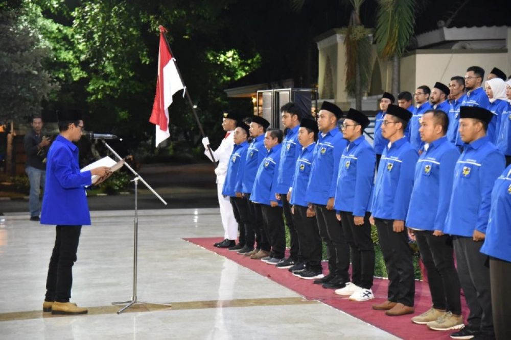 Prosesi pelantikan pengurus Dewan Pimpinan Daerah KNPI Sidoarjo di pendopo Delta Wibawa Sidoarjo. (ist) 