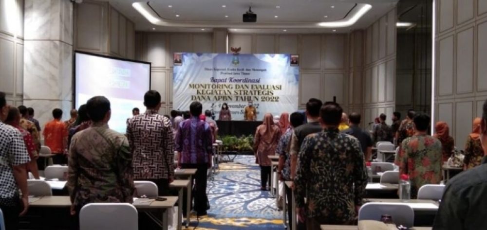 Peserta rakor dari 38 Kabupaten Kota yang membidangi koperasi dan UKM di Jawa Timur. (Ist) 