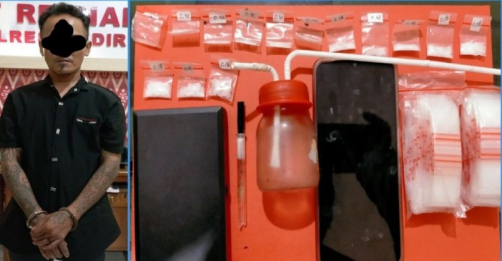 AS (34) asal Kecamatan Mojoroto saat diamankan di Polres Kediri. (Ist) 