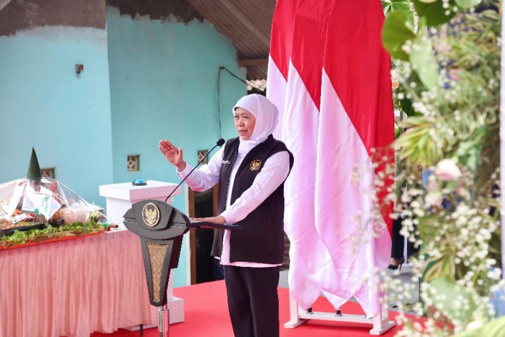 Gubernur Khofifah launching pembangunan SPAM Singosari Malang. (Ist) 