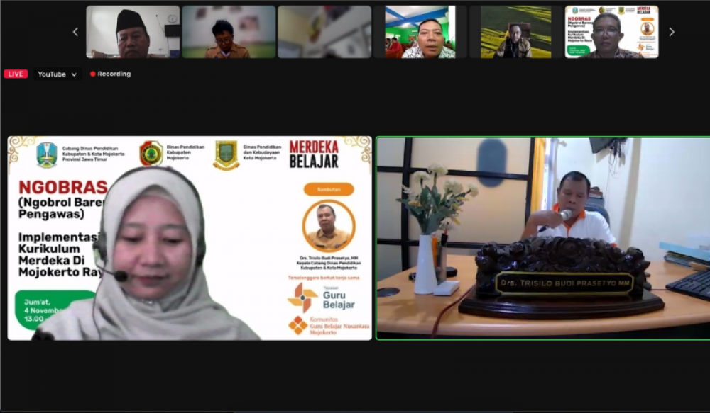  Kepala Cabang Dinas Pendidikan Kabupaten Mojokerto, Trisilo Budi Prasetyo membuka Ngobras IKM. (Ist) 