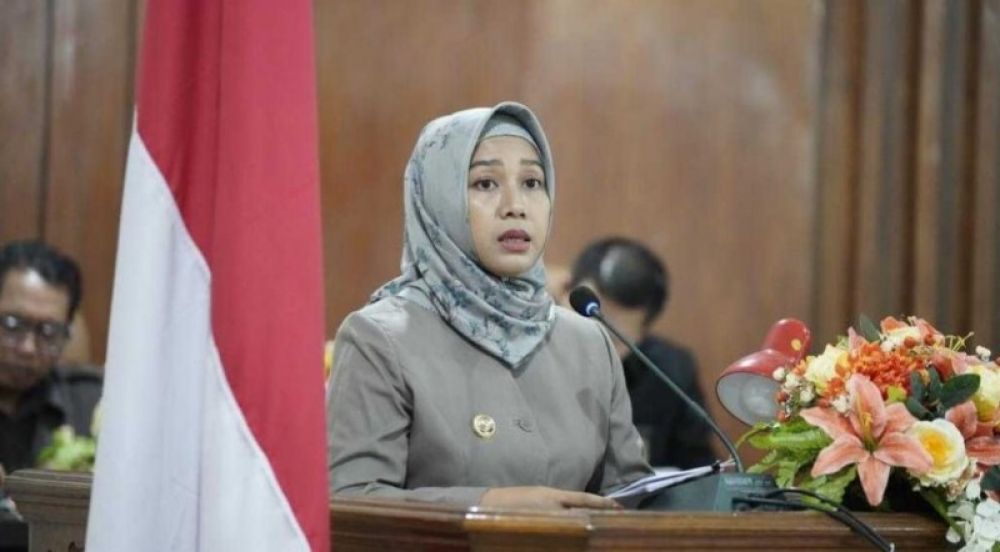Wali Kota Mojokerto, Ika Puspitasari bacakan pertanggungjawaban anggaran Tahun 202 di Rapat Paripurna DPRD Kota Mojokerto. (Ist) 