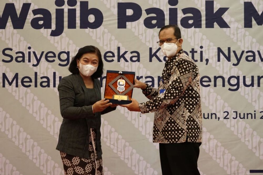 Kepala DJP Jatim II, Agustin Vita Avantin dalam kegiatan penutupan roadshow PPS di Madiun. (Ist) 