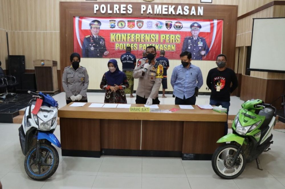 Kapolres Pamekasan saat menggelar jumpa pers. (ist) 