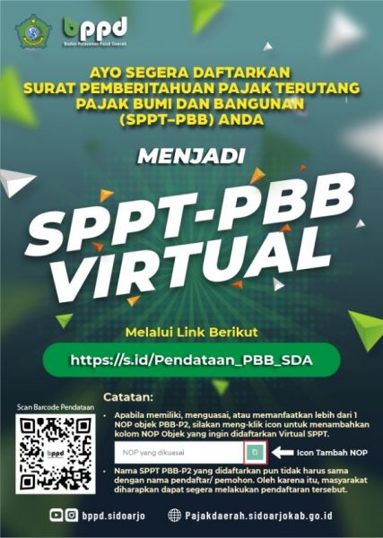 BPPD Sidoarjo percepatan penyampaian SPPT PBB -P2 secara virtual melalui WhatsApp dan email. (Ist) 