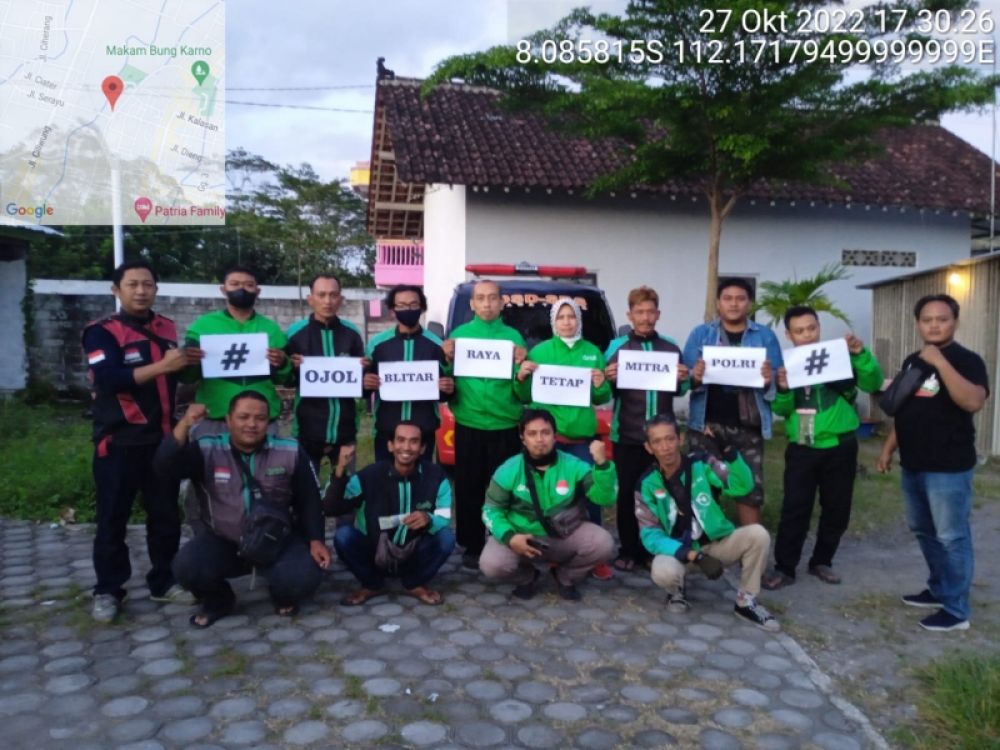 Perkumpulan Pengemudi Online di Blitar masih mendukung kinerja Polri. (Ist) 