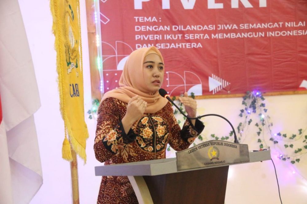 Ketua TP PKK Sidoarjo, Hj Sa'adah saat menyampaikan sambutan. (Ist) 