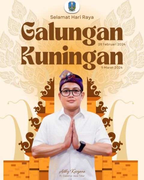 Momen Hari Raya Galungan dan Kuningan, Pj Gubernur Adhy Ajak Umat Hindu Raih Kemenangan Dharma Lewat Pengendalian Diri