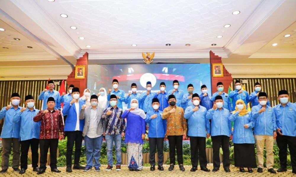 Gubernur Khofifah menghadiri pelantikan dan Rekerwil Pengurus IKA PMII di hotel Bumi Surabaya. (Ist) 